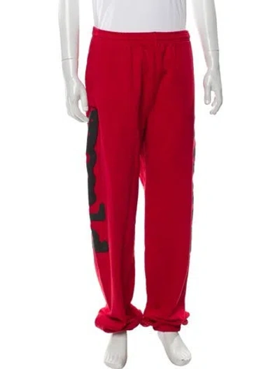 Pre-owned Spider Worldwide X Young Thug Graphic Print Sweatpants In Red