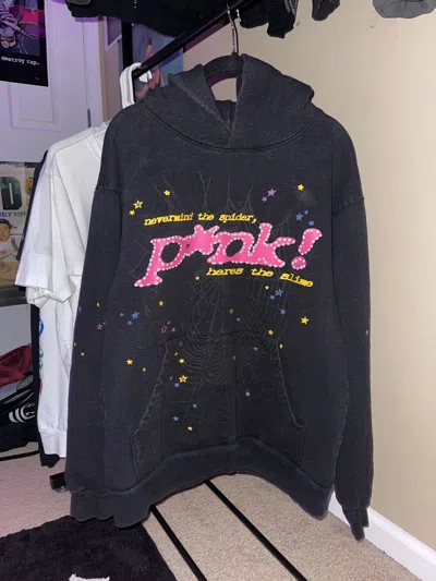Pre-owned Spider Worldwide X Young Thug Sp5der Pnk Black Hoodie