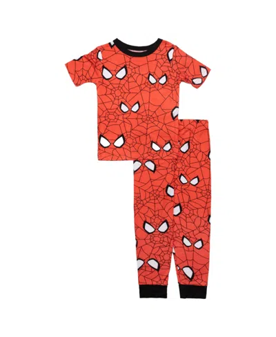 Spider-man Kids' Little And Big Boys Short Sleeve T-shirt And Pant, 2-piece Pajama Set In Assorted
