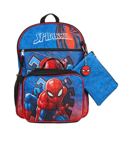 Spider-man Kids' Spiderman Boy's 5 Pc Backpack Set In Blue