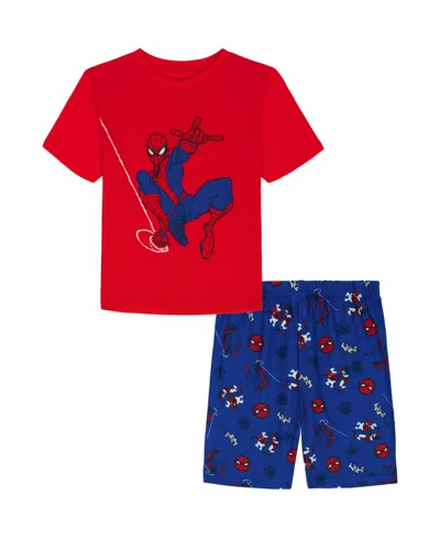 Spider-man Kids' Boys' 4-10 T-shirt And Shorts, 2-piece Set In Red