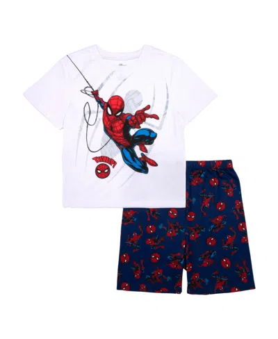 Spider-man Kids' Little And Big Boys Short Sleeve Tee And Short, 2-piece Pajama Set