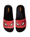 Spider-man Little And Big Boys Slip On Flat Slides In Black,red