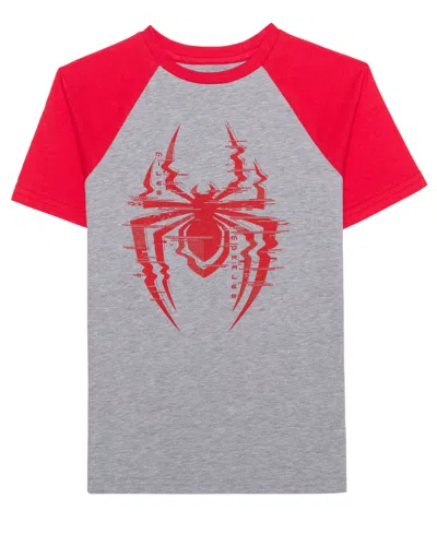 Spider-man Kids' Spider Man Big Boys Graphic Print T-shirt In Grey,red