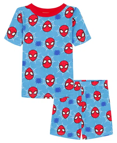 Spider-man Babies' Toddler Boys' 2t-4t My Hero Spiderman T-shirt And Shorts, 2-piece Set In Blue