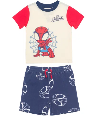 Spider-man Babies' Toddler Boys' 2t-5t Spidey And His Amazing Friends Short-sleeve T-shirt And Shorts, 2-piece Set In Multi