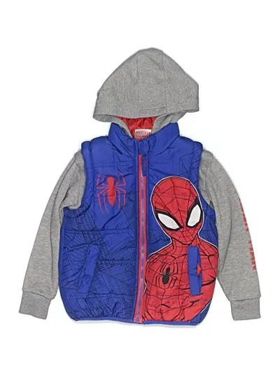 Pre-owned Spider-man Kids' Zip Up Hoodie In Blue