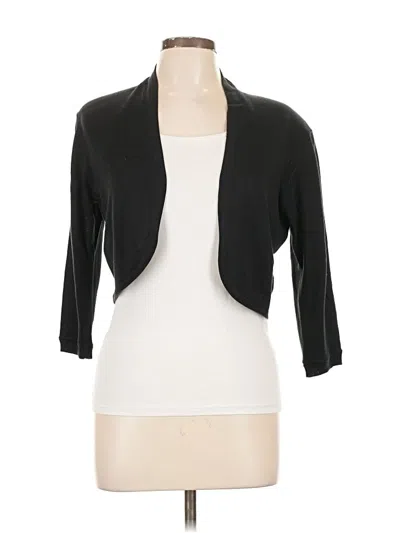 Pre-owned Spiegel 3/4 Sleeve Top Black Plunge Neckline Tops