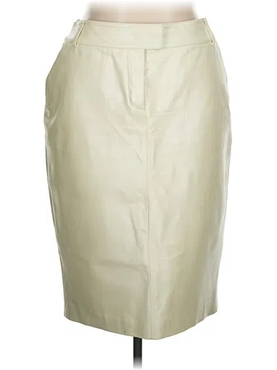 Pre-owned Spiegel Faux Leather Skirt In Ivory