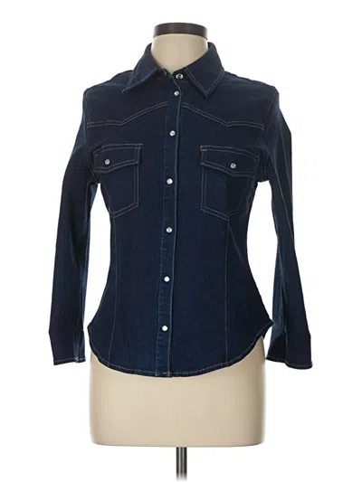 Pre-owned Spiegel Long Sleeve Button Down Shirt In Blue