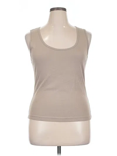 Pre-owned Spiegel Tank Top Tan Strapless Neckline Tops In Brown