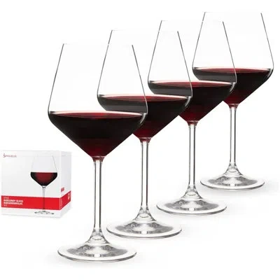Spiegelau Style Burgundy Red Wine Glasses, Dishwasher Safe, 22.6 Oz, Set Of 4 In Clear
