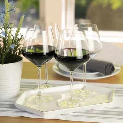 Spiegelau Style Burgundy Wine Glasses, European Made Crystal, Classic Stemmed, Dishwasher Safe, Professional Q In Clear