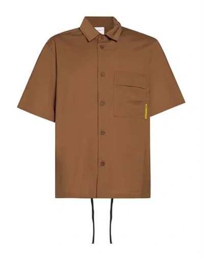 Spiewak Man Shirt Camel Size L Polyester, Wool, Elastane In Beige