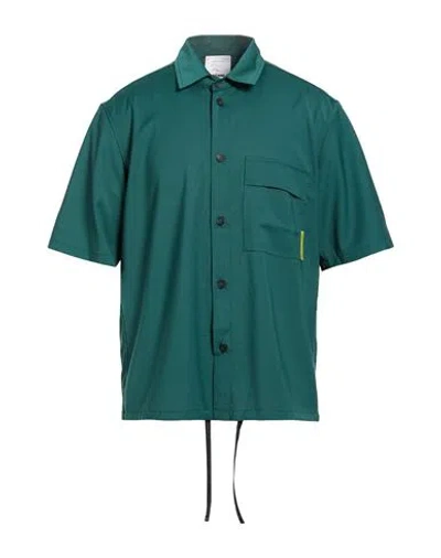 Spiewak Man Shirt Dark Green Size L Polyester, Wool, Elastane