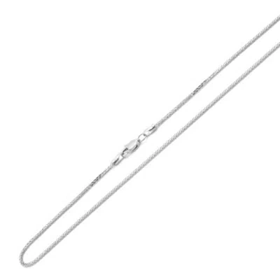 Pre-owned Spiga Men Women 14k White Gold Chain 1mm Solid Gold Braided  Wheat Chain Necklace