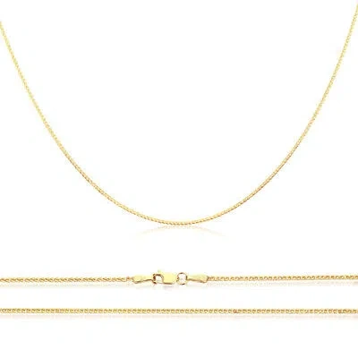 Pre-owned Spiga Men Women 14k Yellow Gold Chain 0.9mm Solid Braided  Wheat Chain Necklace