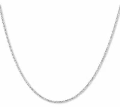 Pre-owned Spiga Solid Adjustable Endless Round Wheat  Chain Necklace Real 14k White Gold