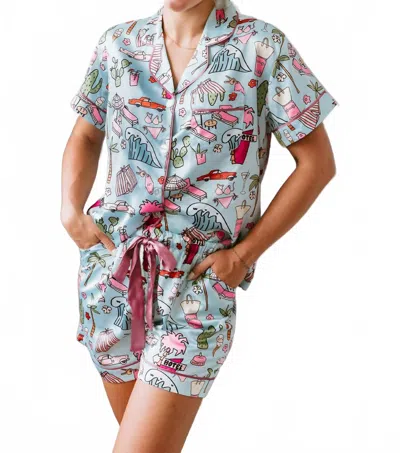Spikes And Seams Retro Retreat Pajamas In Patterned In Multi