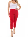 Spin Crop Capri Ponte Legging In Red