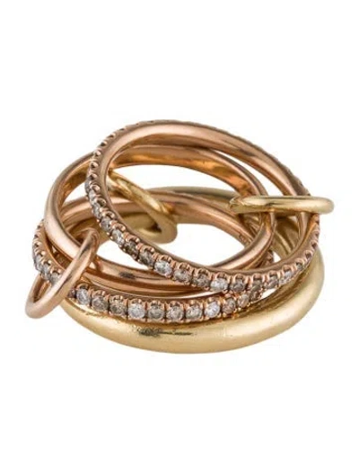 Pre-owned Spinelli Kilcollin 18k 1.17ctw Diamond Four Band Ring In Multi