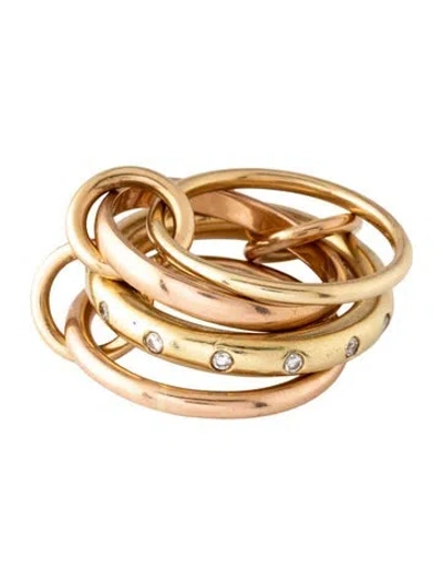 Pre-owned Spinelli Kilcollin 18k Diamond 4 Link Rolling Band In Multicolor