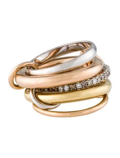 Pre-owned Spinelli Kilcollin 18k Diamond Five Band Stacked Rings In Multi