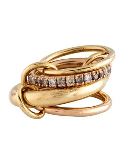 Pre-owned Spinelli Kilcollin 18k Diamond Four Band Stacked Rings In Multicolor