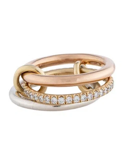 Pre-owned Spinelli Kilcollin 18k Diamond Libra Mx Petite Ring In Multicolor