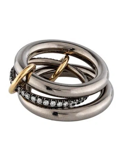Pre-owned Spinelli Kilcollin 18k Diamond Linked Ring In Multicolor