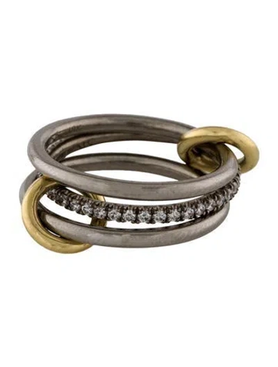 Pre-owned Spinelli Kilcollin 18k Diamond Rolling Ring In Multi