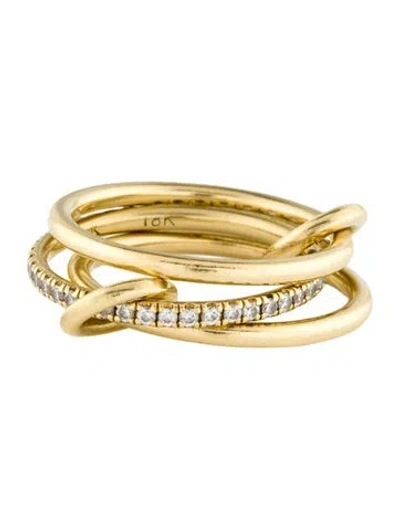 Pre-owned Spinelli Kilcollin 18k Diamond Sonny Link Ring In Multi