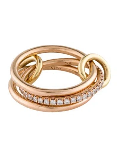 Pre-owned Spinelli Kilcollin 18k Diamond Sonny Rolling Ring In Multi