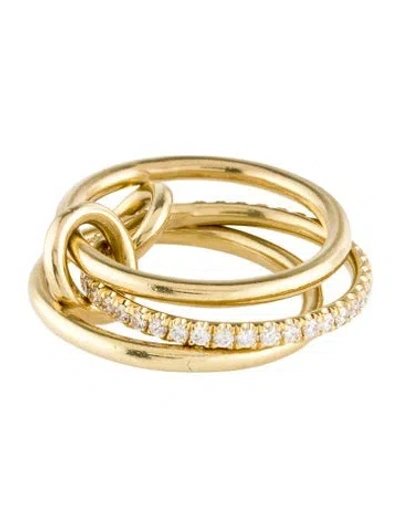 Pre-owned Spinelli Kilcollin 18k Diamond Sonny Rolling Ring In Multi