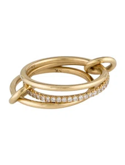 Pre-owned Spinelli Kilcollin 18k Diamond Sonny Rolling Ring In Multi