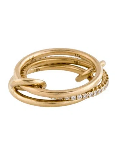 Pre-owned Spinelli Kilcollin 18k Diamond Sonny Rolling Ring In Multicolor