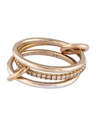 Pre-owned Spinelli Kilcollin 18k Diamond Sonny Sp Rolling Ring In Multicolor