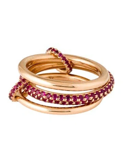 Pre-owned Spinelli Kilcollin 18k Ruby Eternity Band Set In Multi