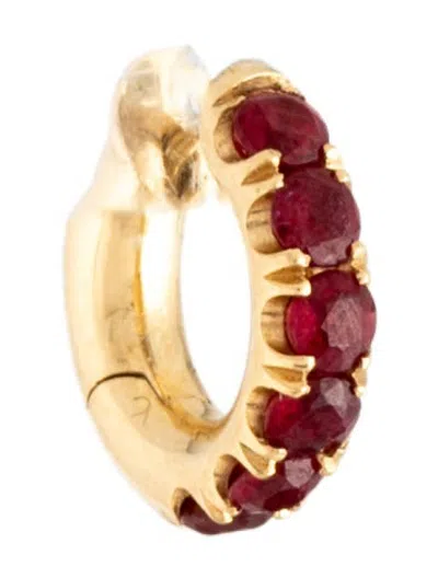 Pre-owned Spinelli Kilcollin 18k Ruby Pavé Macro Single Hoop Earring In Multicolor