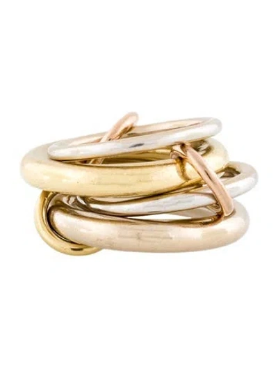 Pre-owned Spinelli Kilcollin 18k Tricolor Stacked Rolling Ring In Multi