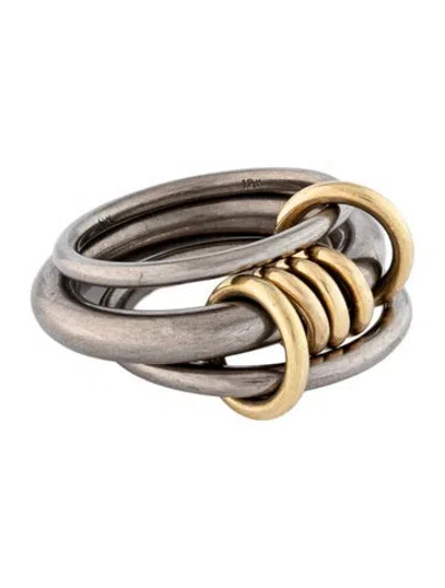 Pre-owned Spinelli Kilcollin 18k Two-tone Gemini Linked Ring In Multicolor
