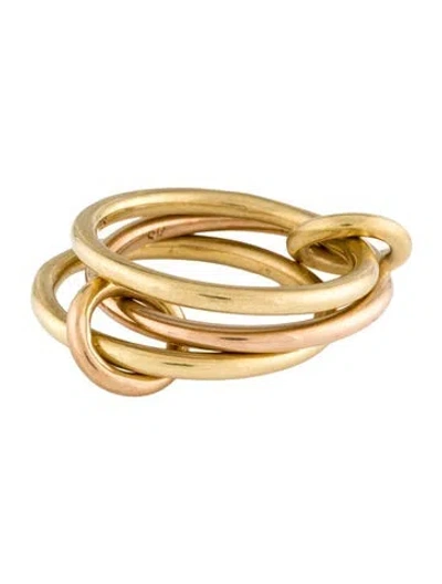 Pre-owned Spinelli Kilcollin 18k Two-tone Solarium Linked Rolling Ring In Multi