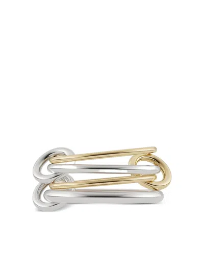 SPINELLI KILCOLLIN 18K YELLOW GOLD AND SILVER PISCES FOUR LINK RING