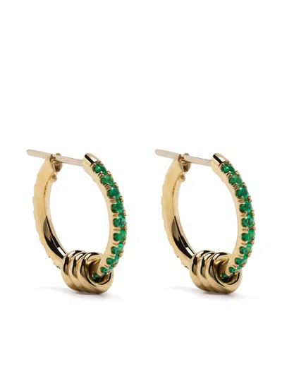 Spinelli Kilcollin 18k Yellow Gold Ara Emerald Hoop Earrings