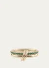 SPINELLI KILCOLLIN 18K YELLOW GOLD CERES EMERALD TWO LINK RING