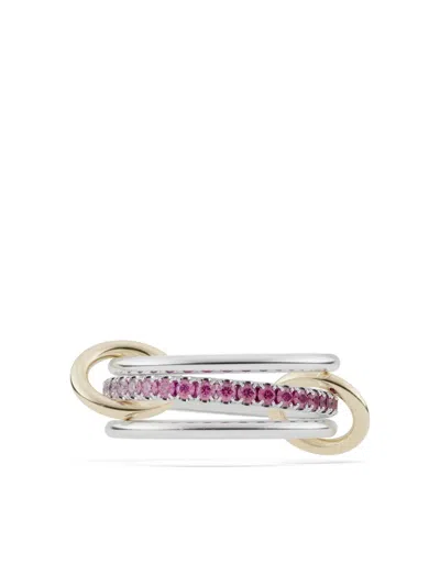 Spinelli Kilcollin 18k Yellow Gold Pink Sapphire Interlocking Ring In Metallic