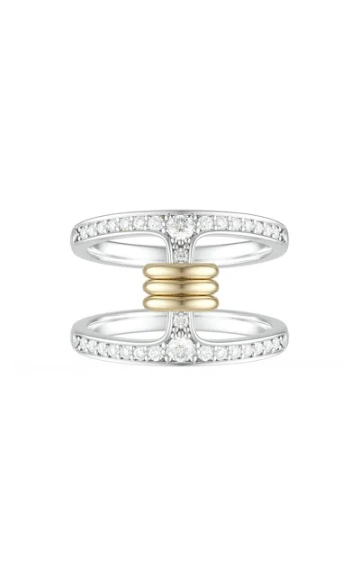 Spinelli Kilcollin 18k Yellow Gold; Sterling Silver; And Diamond Pavé Ring