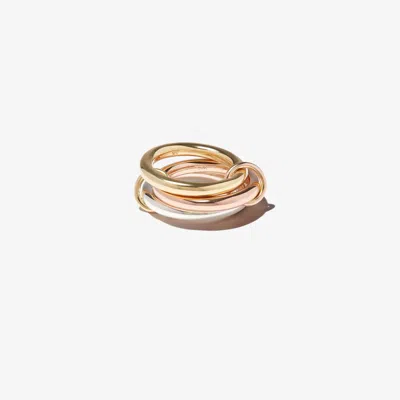 Spinelli Kilcollin 18k Yellow And Rose Gold And Sterling Silver Mercury Linked Rings In Silber