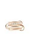 Spinelli Kilcollin 18kt Rose Gold Four Link Luna Rose Diamond Ring In Silver