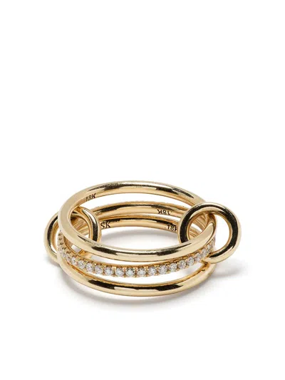 Spinelli Kilcollin 18kt Yellow Gold Sonny Diamond Three Link Ring